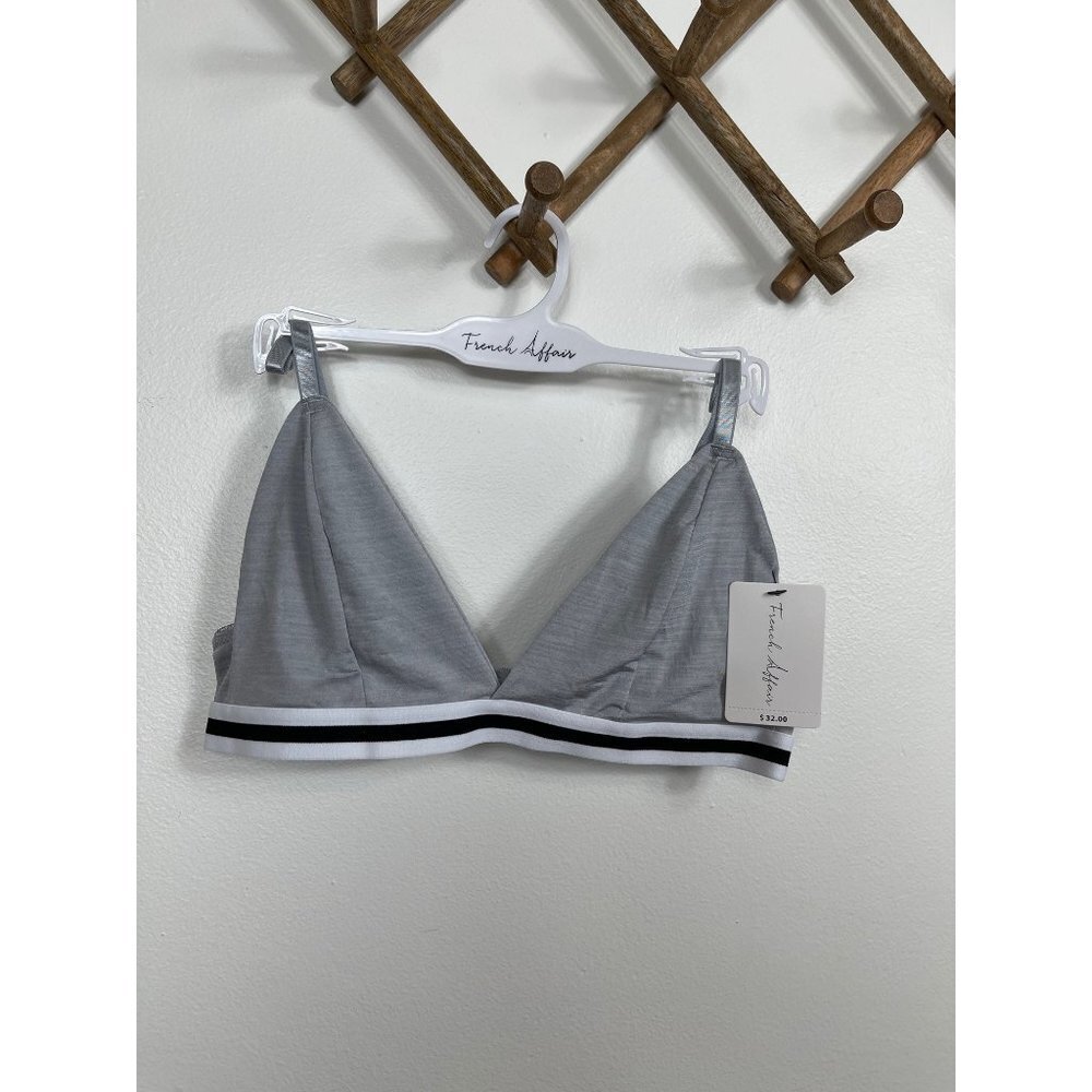 FRENCH AFFAIR Triangle Stripe Band Bralette Size L